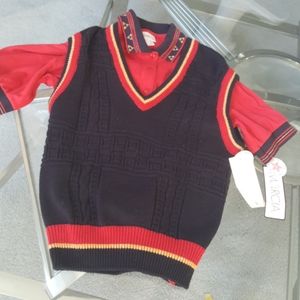 Marcia. Golf polo & vest combo.